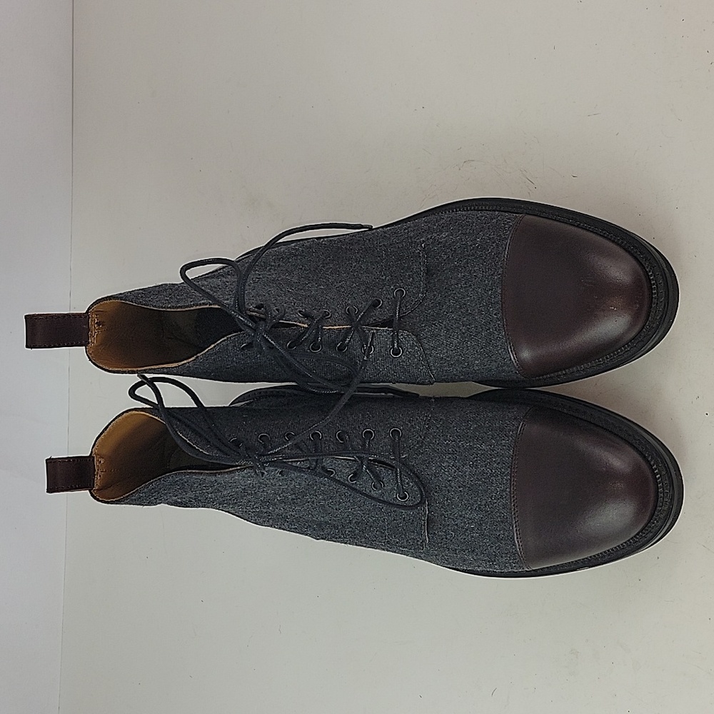 TAFT The Jack Cap Toe Boot In Grey/Oxblood Wool/Leather Men's - Picture 10 of 16